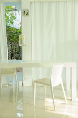 Empty white room interior