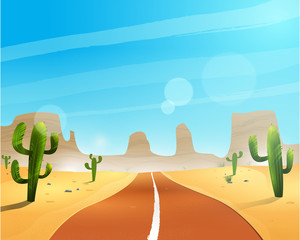 Naklejka premium Road through the desert