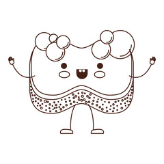 kawaii cartoon sponge with bubbles of soap in brown silhouette