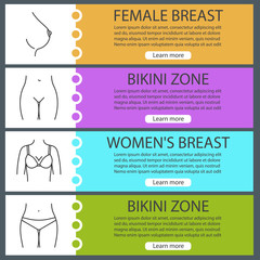 Women's body parts web banner templates set