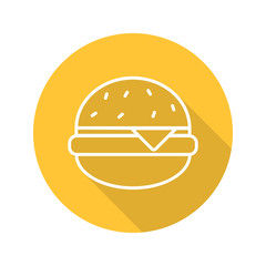 Hamburger flat linear long shadow icon