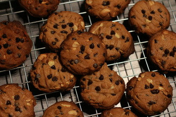flower cookies chocolate bean background