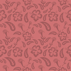 Seamless red floral  pattern,  vector. Endless texture can be used for wallpaper, pattern fills, web page  background,  surface textures and fabrics.