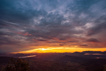 Aerial view, landscape from the top of mountain