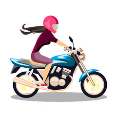Obraz na płótnie Canvas Attractive young woman on bike