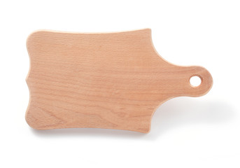wooden cutting board isolated on white