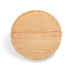 round cutting board on white
