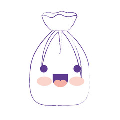 kawaii garbage bag tied in purple blurred silhouette