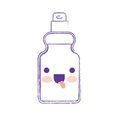 kawaii detergent bottle in purple blurred silhouette