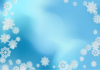 Abstract winter background with background with beautiful snow