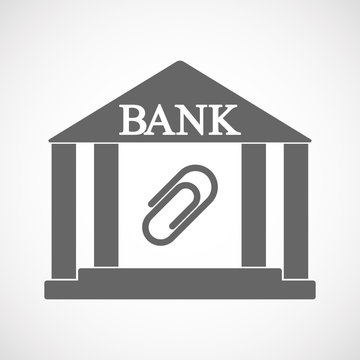 Isolated bank icon with a clip