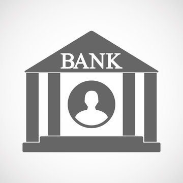 Isolated bank icon with a male avatar