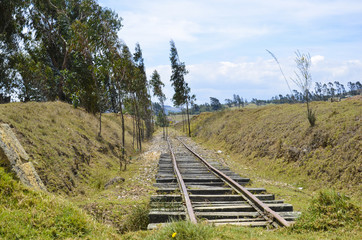 Fototapeta na wymiar Old train tracks