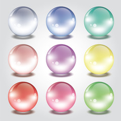 vector set of glass balls