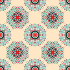 Mandalas.Seamless pattern. Vintage decorative elements.Vector illustration