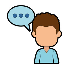 businessman with speech bubble avatar character icon