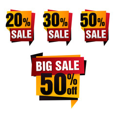 Vector sale paper banner. Sale background. Big sale. Sale tag set. Sale poster. Special offer