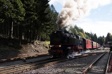 Fototapeta na wymiar Dampflok, Schmalspurbahn