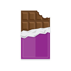 Chocolate bar icon, vector illustration