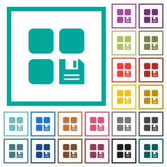 Save component flat color icons with quadrant frames