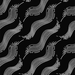 seamless pattern with wave of white beads