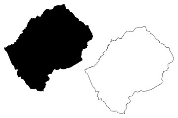 Lesotho map vector illustration, scribble sketch Lesotho