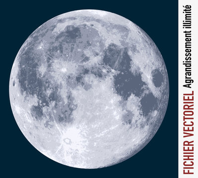 lune - clair de lune - vecteur - espace - planète, univers - satellite - illustration