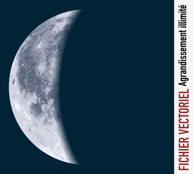 lune - croissant de lune - vecteur - espace - planète, univers - satellite - illustration