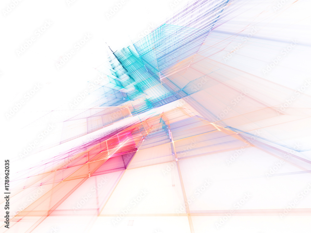 Fototapete abstract multicolor background element on white. fractal graphics series. three-dimensional composit