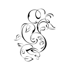ornament 165. abstract floral ornament in black lines on a white background