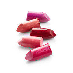 Lipsticks isolated on white background
