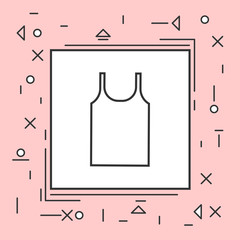 Sleeveless Shirt Icon Thin Line In Pink
