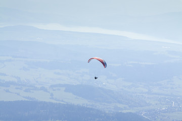 Paraglider in Mid-Air