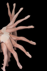 ballerine/gambe di ballerine in prova