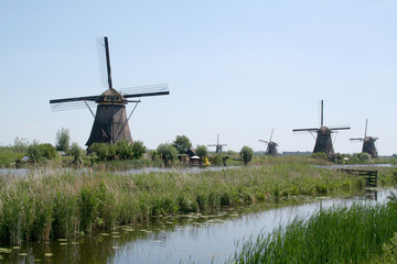 Windmills of Kinderdijk in Holland