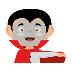 little boy disguised as a dracula