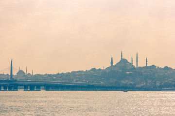 Istanbul mosque silhouette Golden Horn