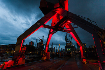 Rotterdam skyline at night