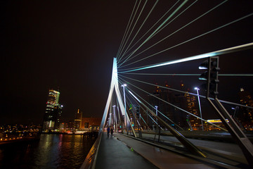 Fototapeta na wymiar Rotterdam skyline at night