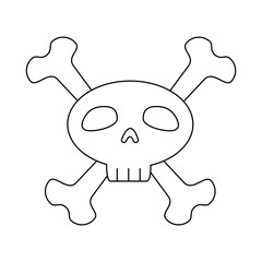 funny skull with bones crossed