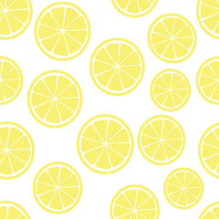lemon slices seamless pattern