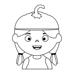 little girl disguised as a pumpkin