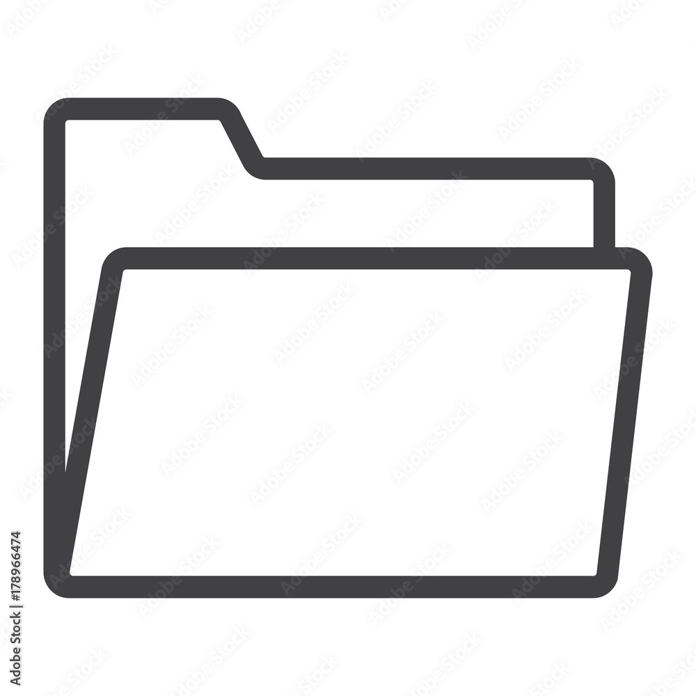 Poster folder line icon, web and mobile, file sign vector graphics, a linear pattern on a white background,