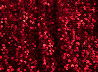 rectangular red shiny fabric with sequins, Christmas background