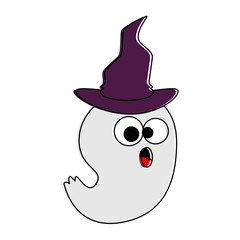 ghost with witch hat character