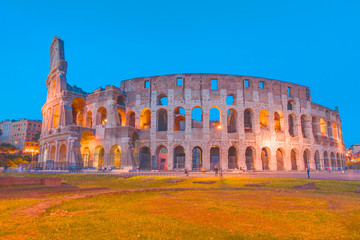 Fototapeta na wymiar Amazing sunrise at Rome Colosseum (Roma Coliseum), Rome, Italy