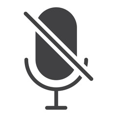 No Microphone glyph icon, web and mobile, no record sign vector graphics, a solid pattern on a white background, eps 10.