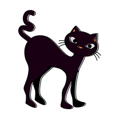funny black cat icon
