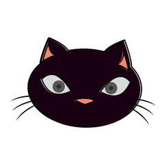 funny black cat head