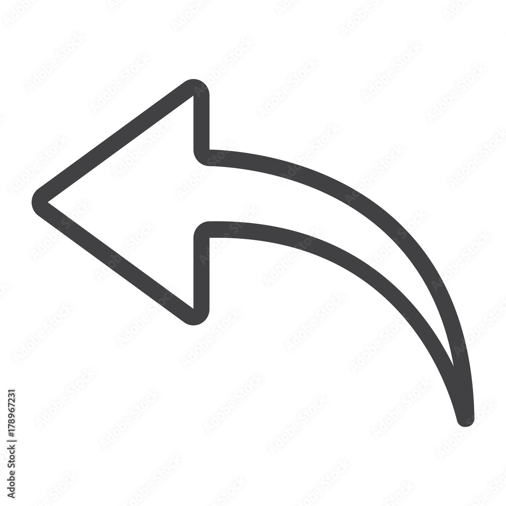 Poster undo line icon, web and mobile, back sign vector graphics, a linear pattern on a white background, e
